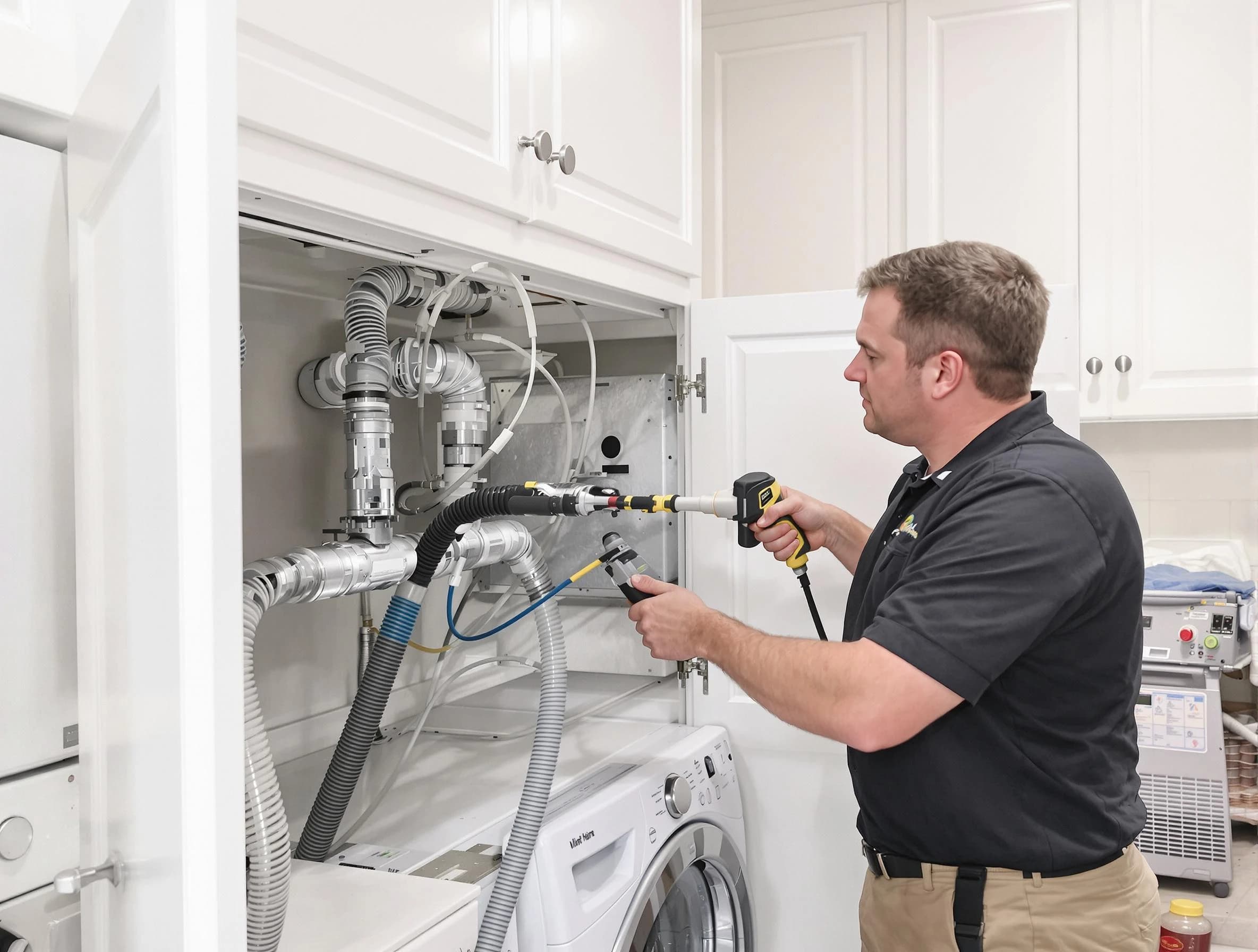 Quincy Dryer Vent Cleaning professional removing severe blockage from a clogged dryer vent in Quincy
