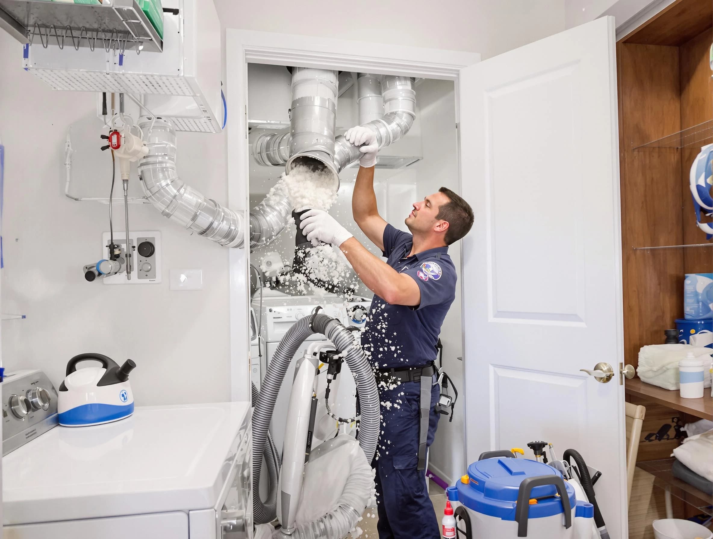 Quincy Dryer Vent Cleaning technician delivering thorough residential dryer vent cleaning service in Quincy